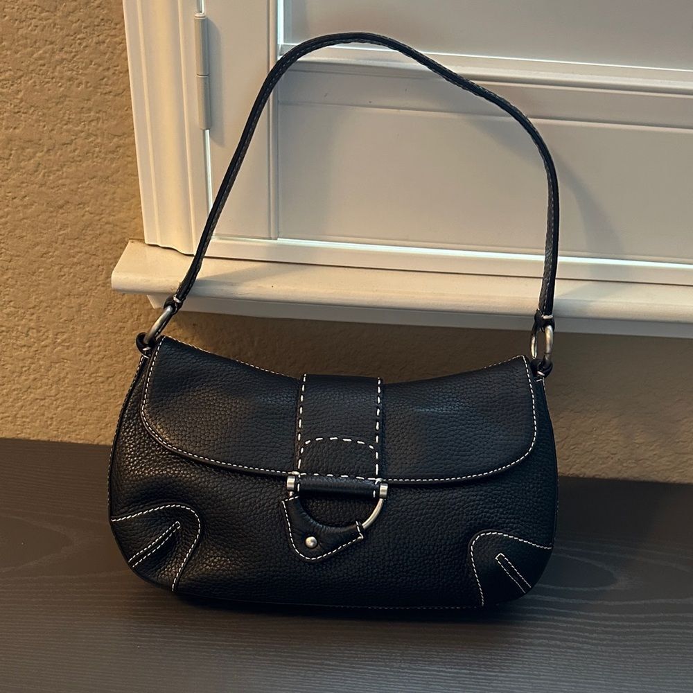 Kate Landry Black Textured Shoulder Bag